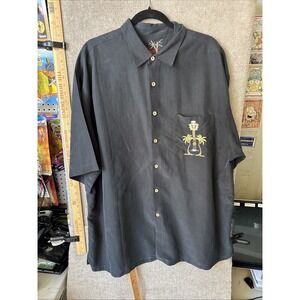 VINTAGE Bamboo Cay Shirt Adult  Hawaiian Floral Guitar Paradise Tunes  Size XXL